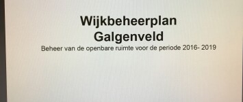 Wijkbeheerplan Galgenveld 2016-2019 