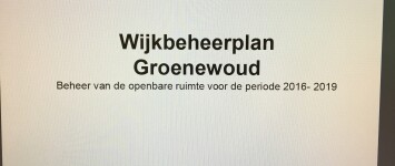 Wijkbeheerplan Groenewoud